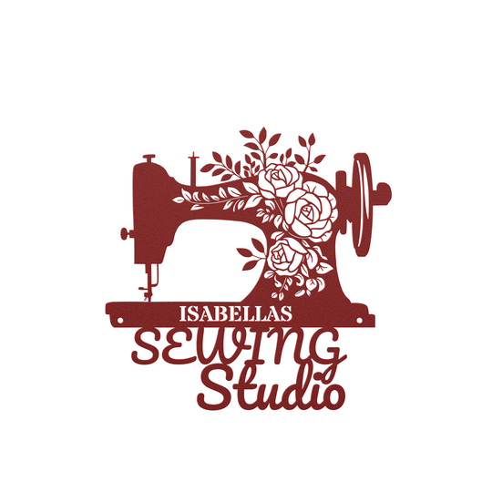 Personalized Custom Sewing Studio Metal Wall Art