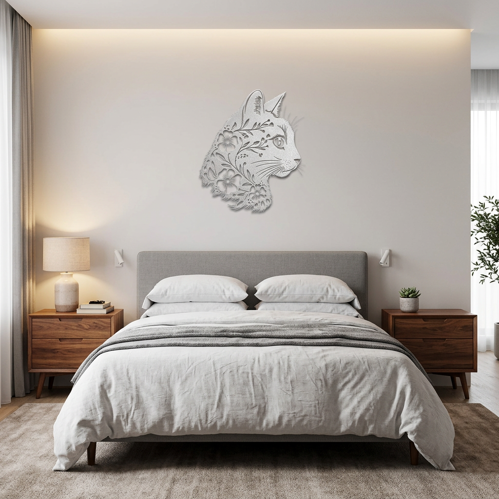 Artistic Cat Metal Wall Art - Indoor Outdoor Decor