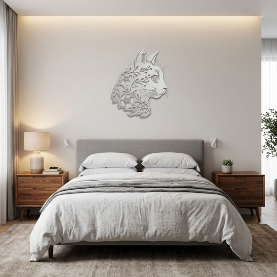 Artistic Cat Metal Wall Art - Indoor Outdoor Decor