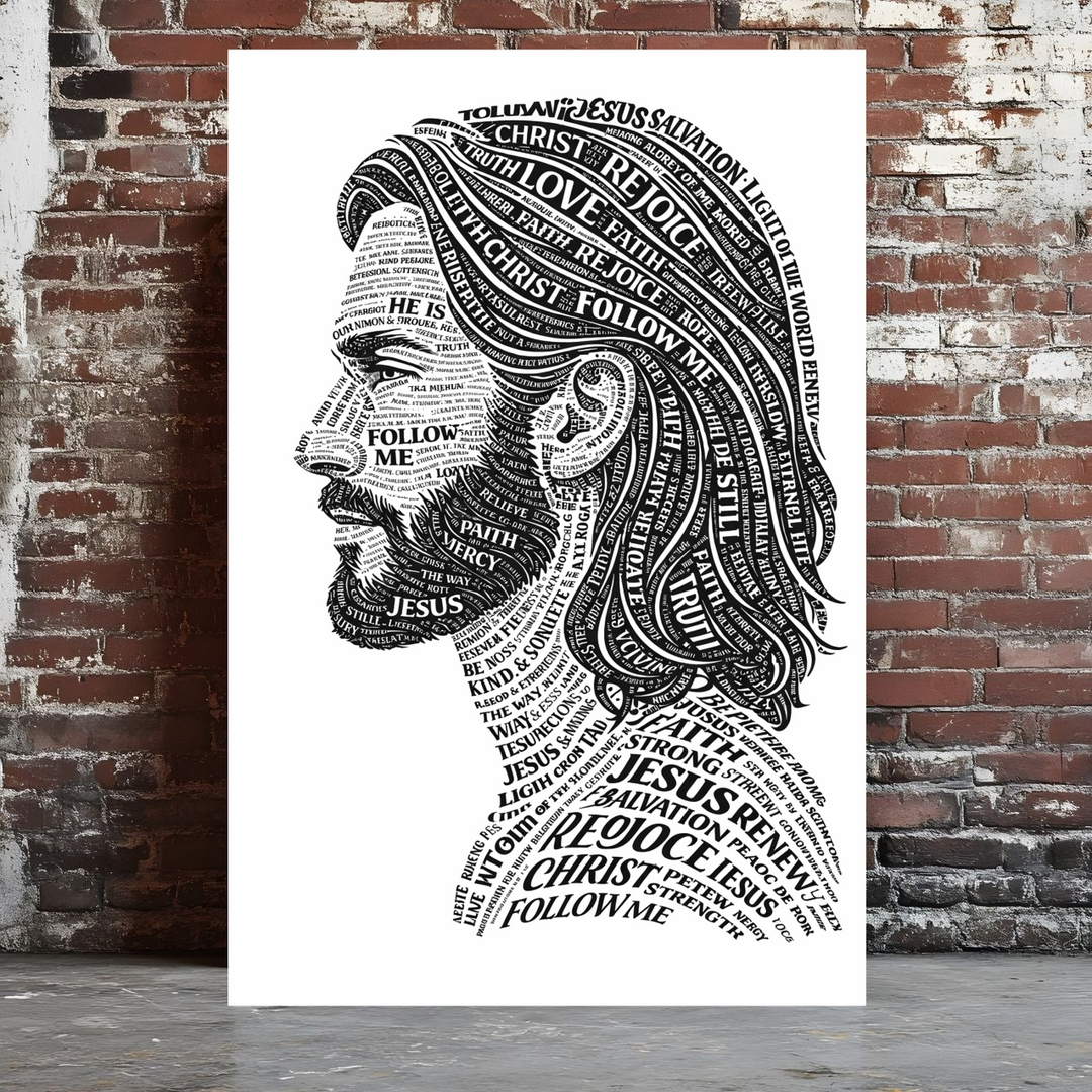 Jesus Typography Religious Canvas Art for Inspiring Spaces - Tailored Wall Expressions