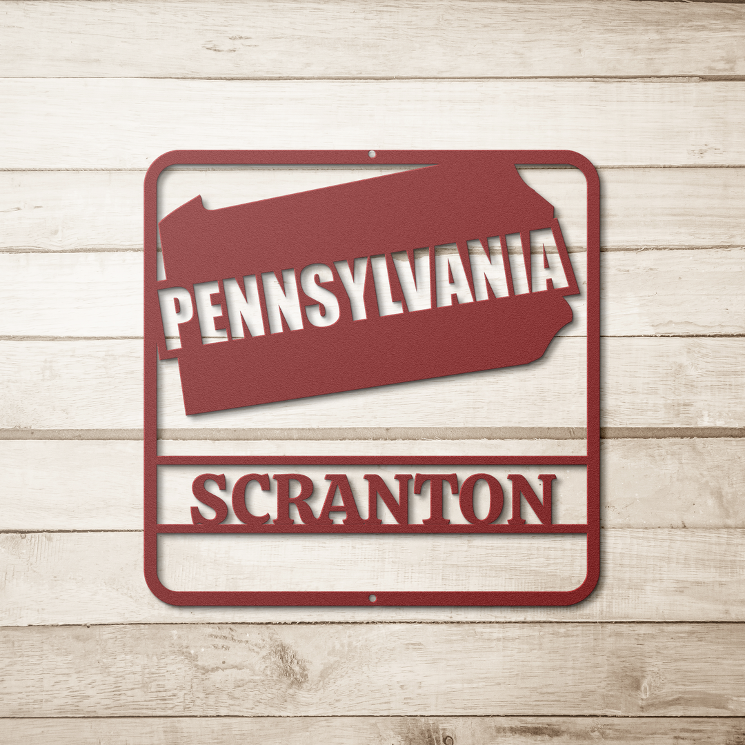Pennsylvania Custom Steel Outdoor Sign - Personalized Metal Decor