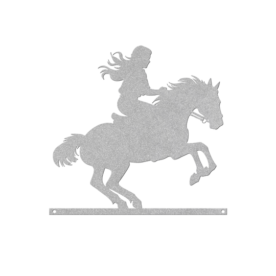 Die-Cut Metal Signs custom image of cowgirl riding horse