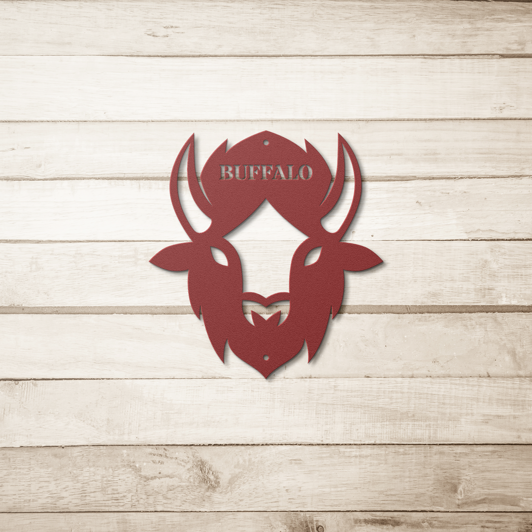 Personalized Die-Cut Metal Signs Bison Silhouette