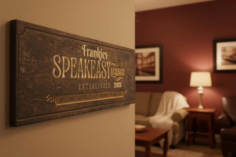 Personalized Speakeasy Lounge Canvas Sign - Vintage Home Decor
