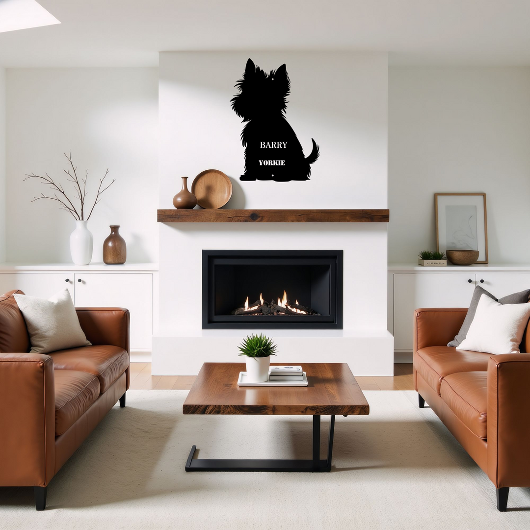 Yorkie Metal Wall Art - Custom Dog Silhouette Sign