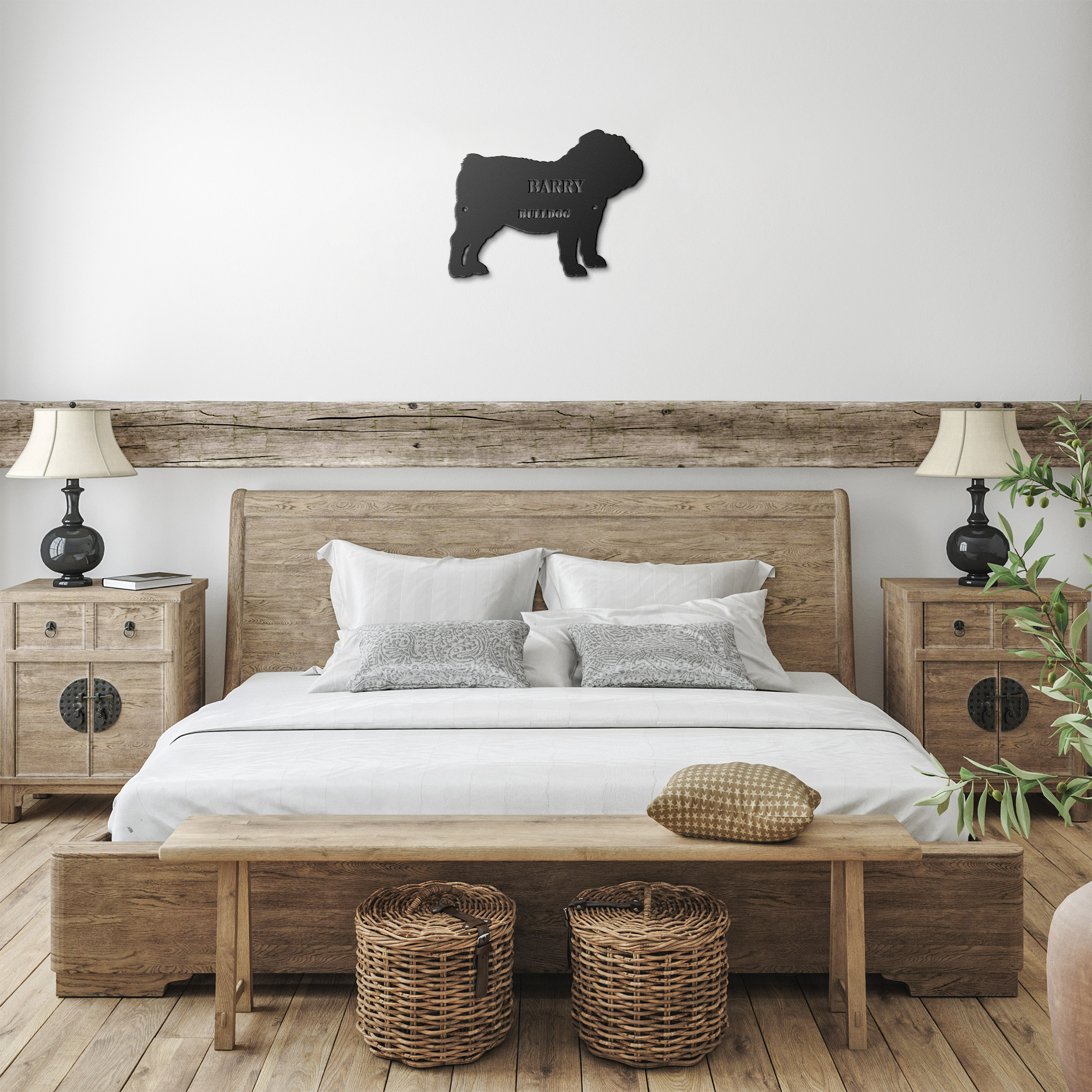 Personalized Bulldog Metal Sign - Custom Pet Name Art - Tailored Wall Expressions