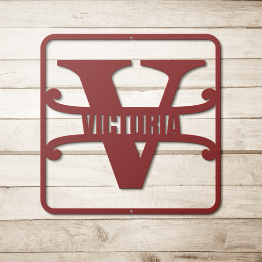 split monogram V PERSONALIZED - Tailored Wall Expressions