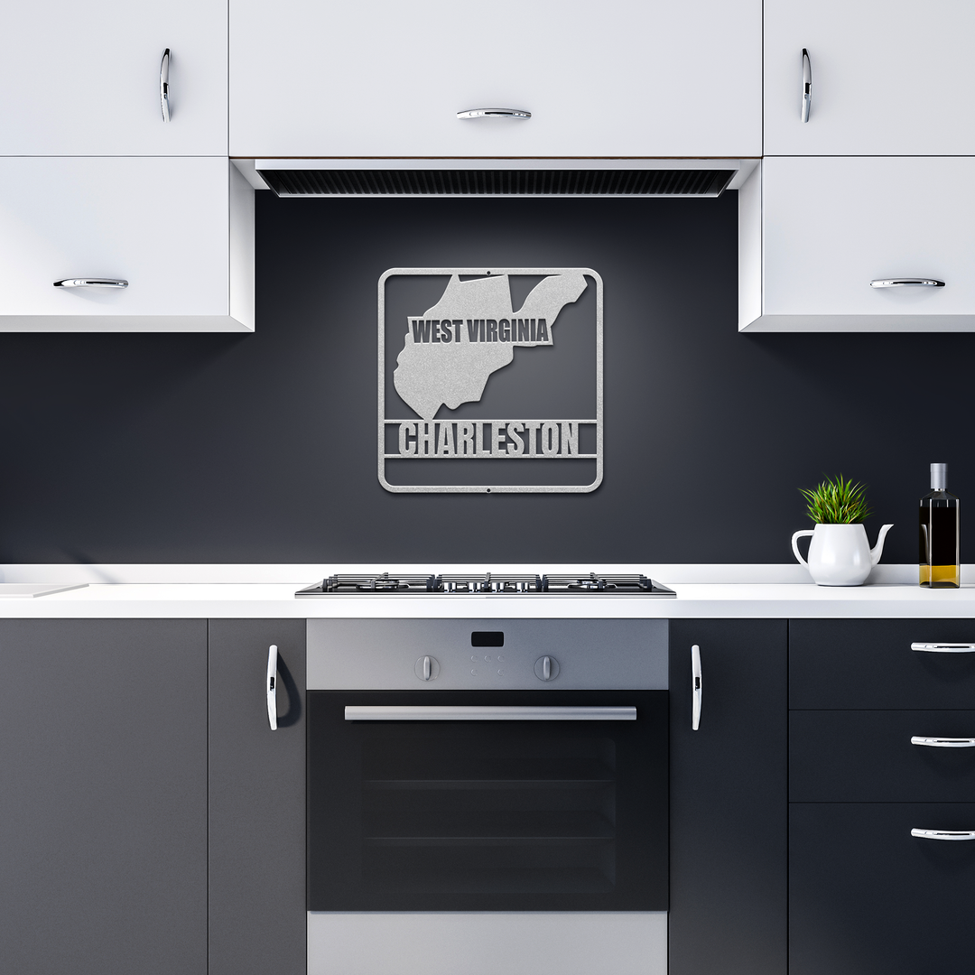 West Virginia Metal State Map Decor – Custom Indoor Outdoor Sign