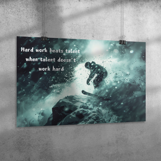 Poster: 36x24 motivational, inspirational snowboarding Wall Art AnywherePOD