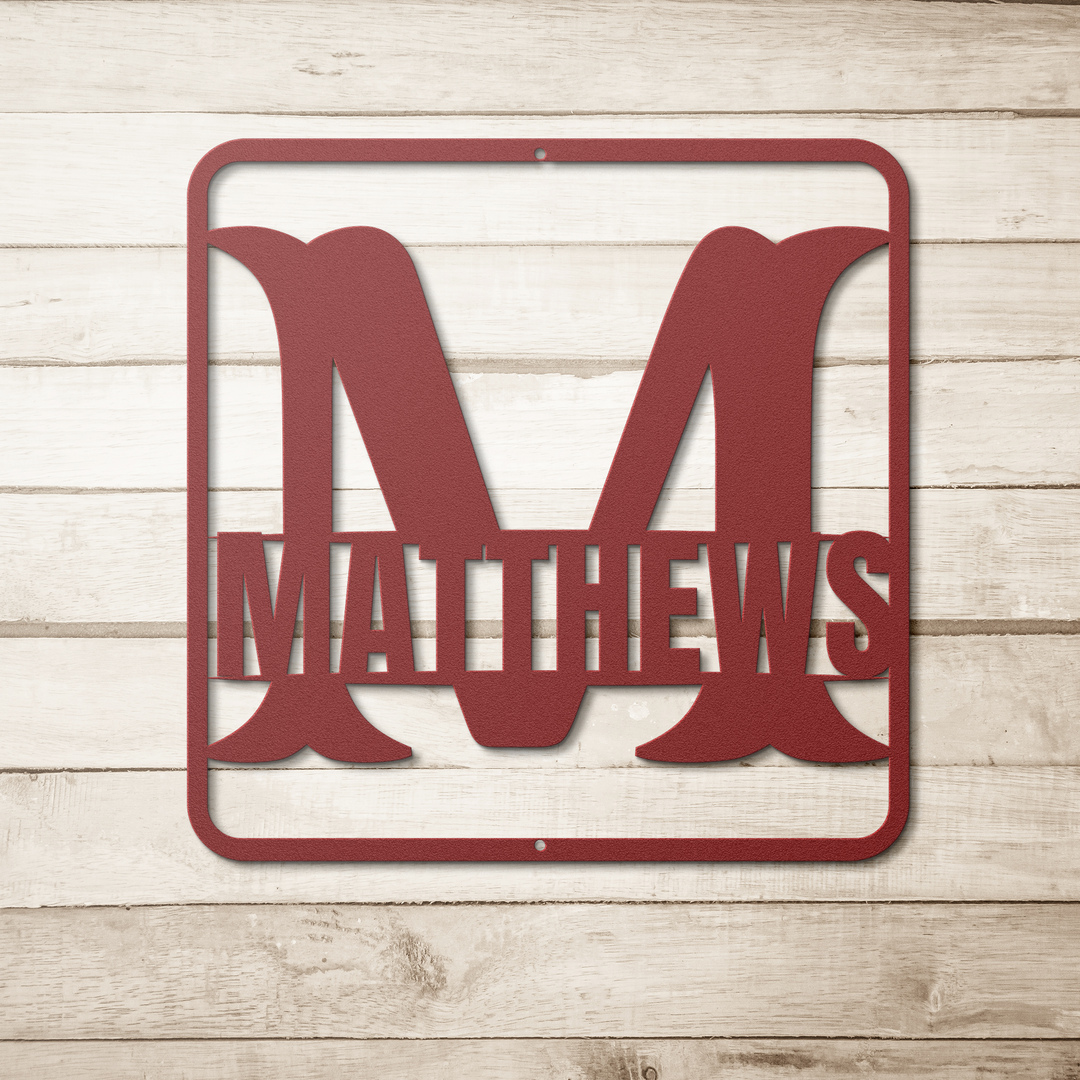 Custom Monogram Personalized M Family Name Sign, Modern Home Decor, Indoor & Outdoor Decor, Elegant Steel Wall Accent, Housewarming Gift - Tailored Wall Expressions