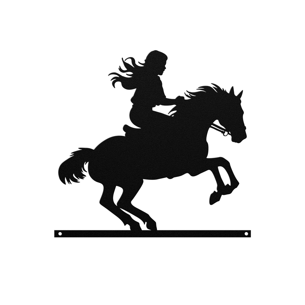 Die-Cut Metal Signs custom image of cowgirl riding horse