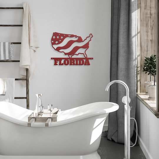 Metal Signs custom text with image of USA map personalized Wall Art AnywherePOD