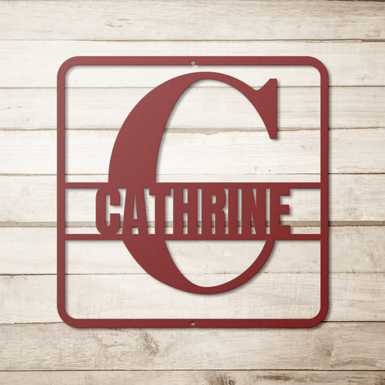 Metal Signs split monogram C personalized