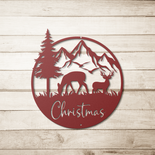 Die-Cut Metal Signs Christmas deer