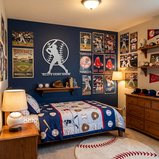 Baseball Metal Wall Art - Personalized Home Decor
