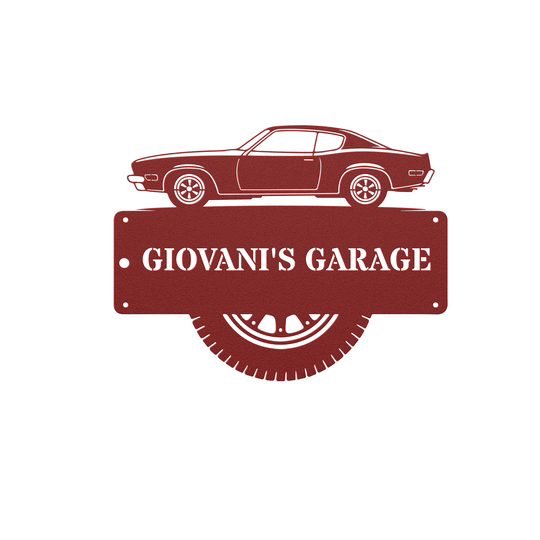 Custom Metal Garage Sign - Personalized Car Decor