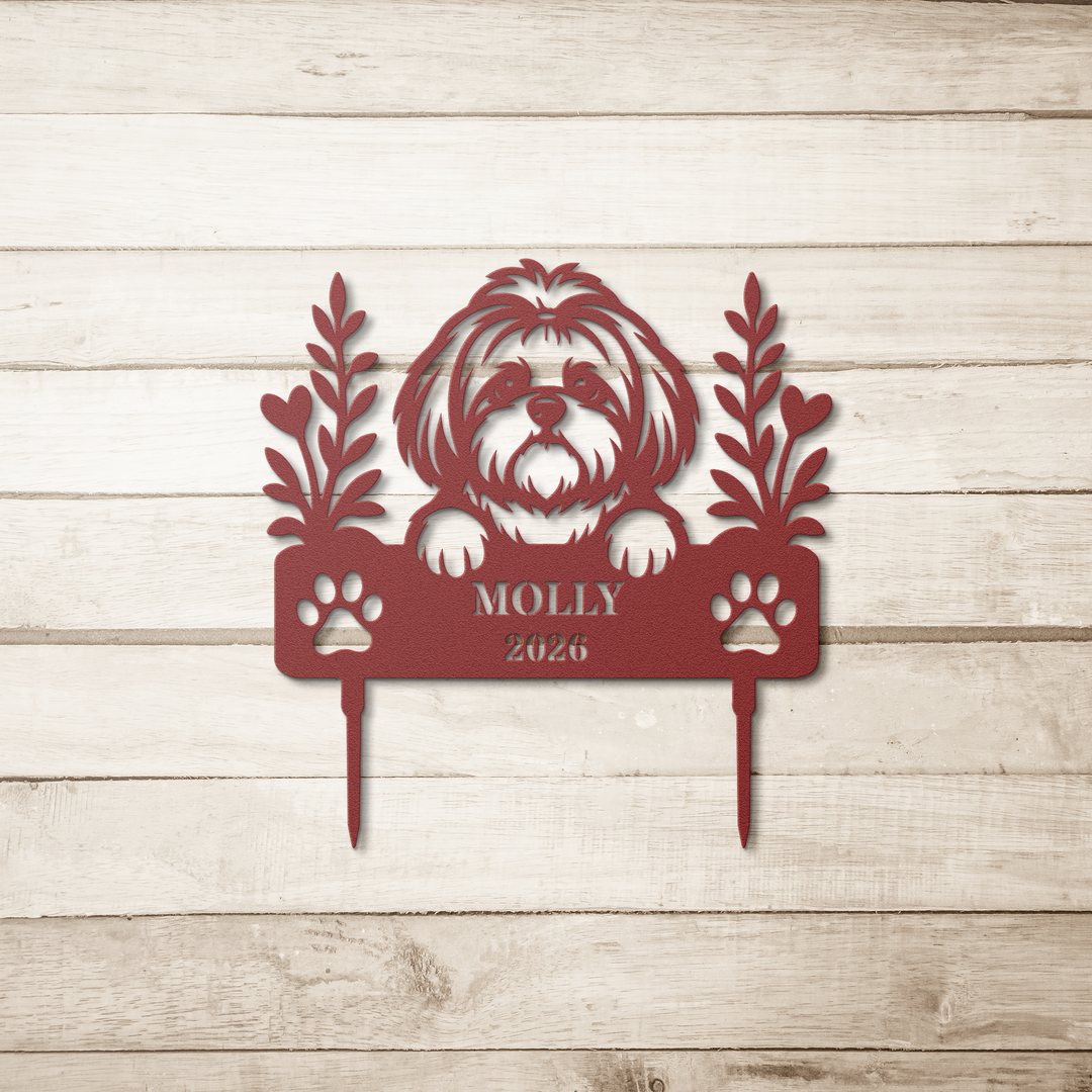 Memorial Shih Tzu personalized Sign with Name and Year