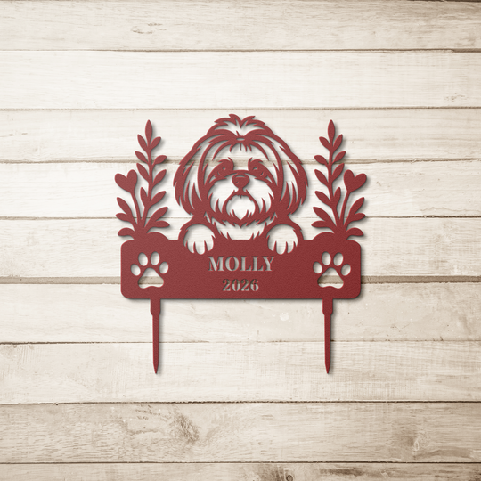 Memorial Shih Tzu personalized Sign with Name and Year
