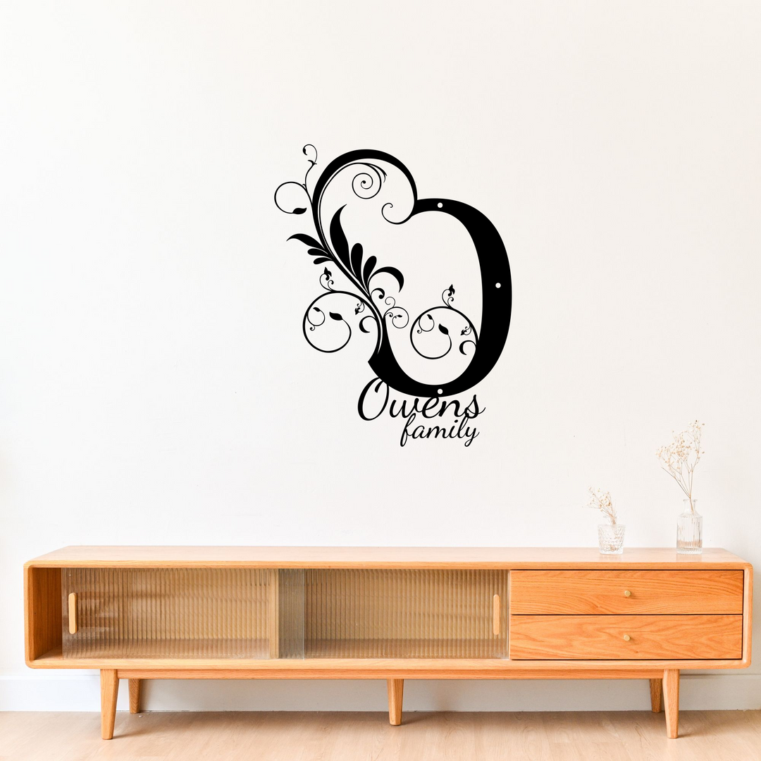 Personalized Metal Family Sign - Elegant Monogram Decor
