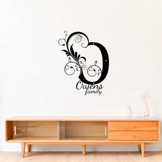 Personalized Metal Family Sign - Elegant Monogram Decor