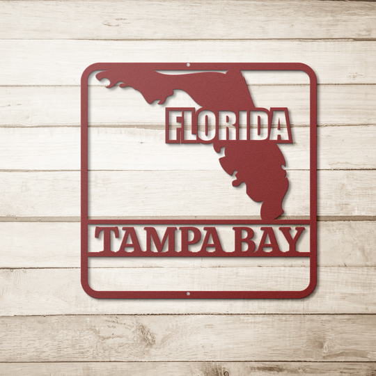 Custom Florida Metal Wall Art - Florida map