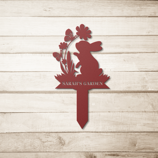 Personalized Rabbit Garden Yard Stake - Metal Sign