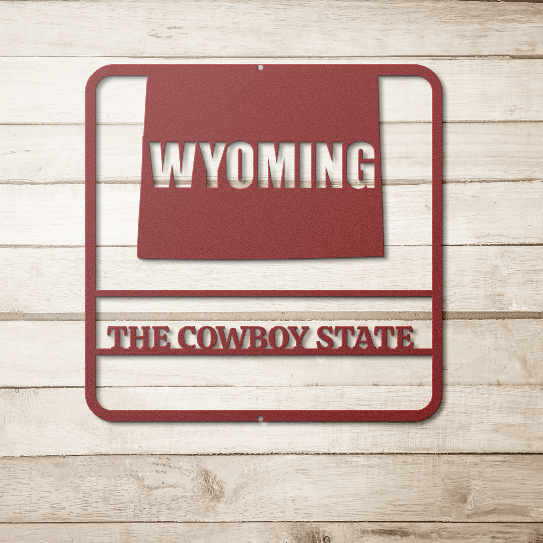 Die-Cut Metal Signs custom map of Wyoming personalized