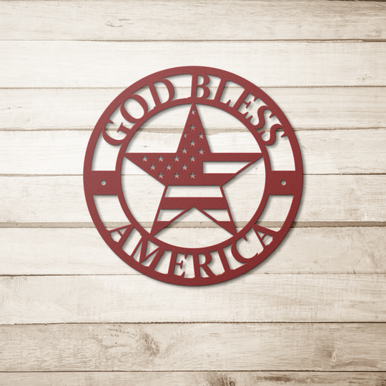 Die-Cut Metal Signs featuring a patriot design