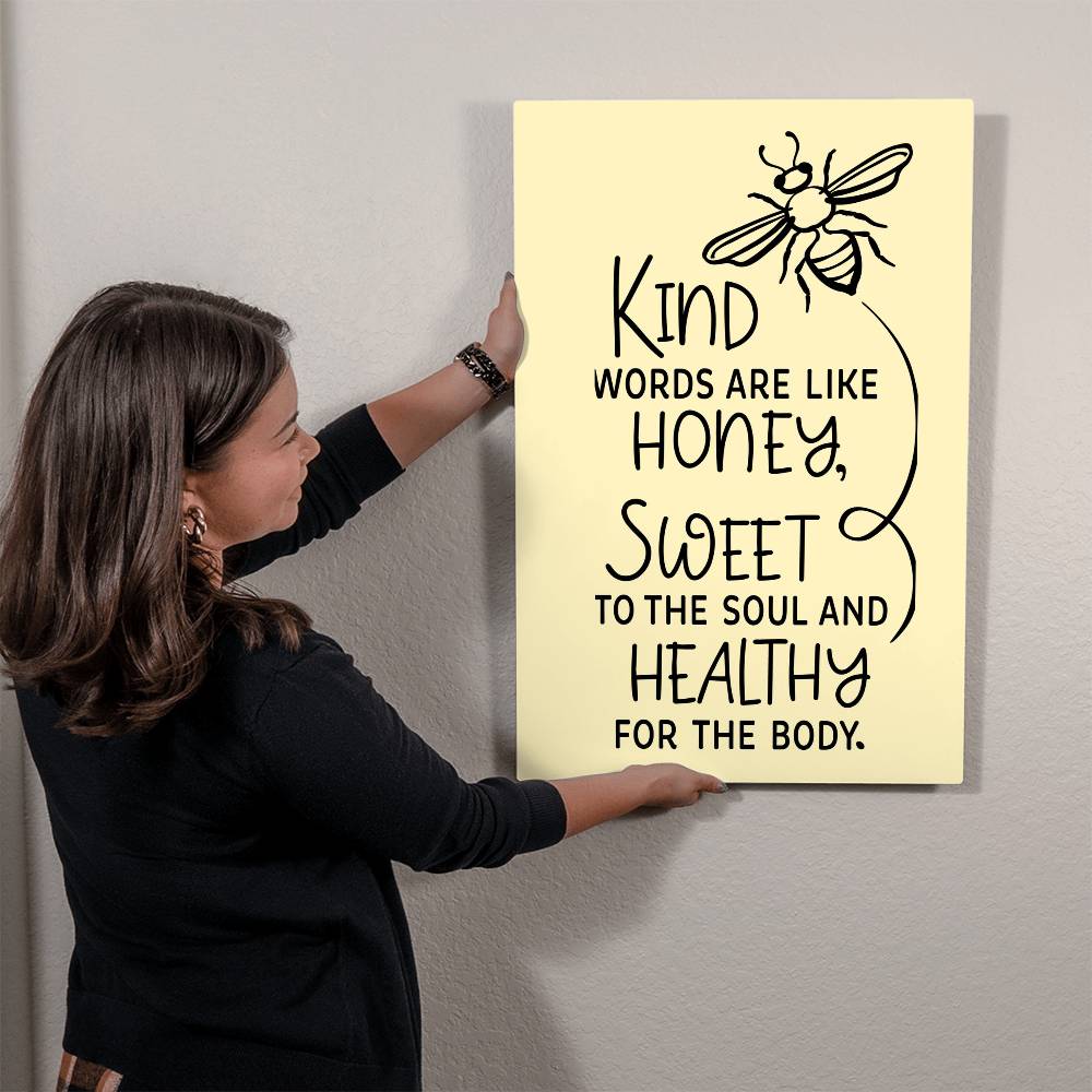 Inspirational Bee Metal Art Print - High Gloss Wall Decor
