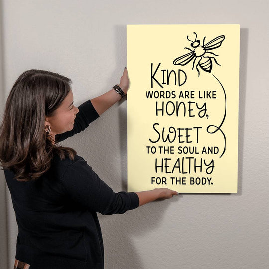 Inspirational Bee Metal Art Print - High Gloss Wall Decor