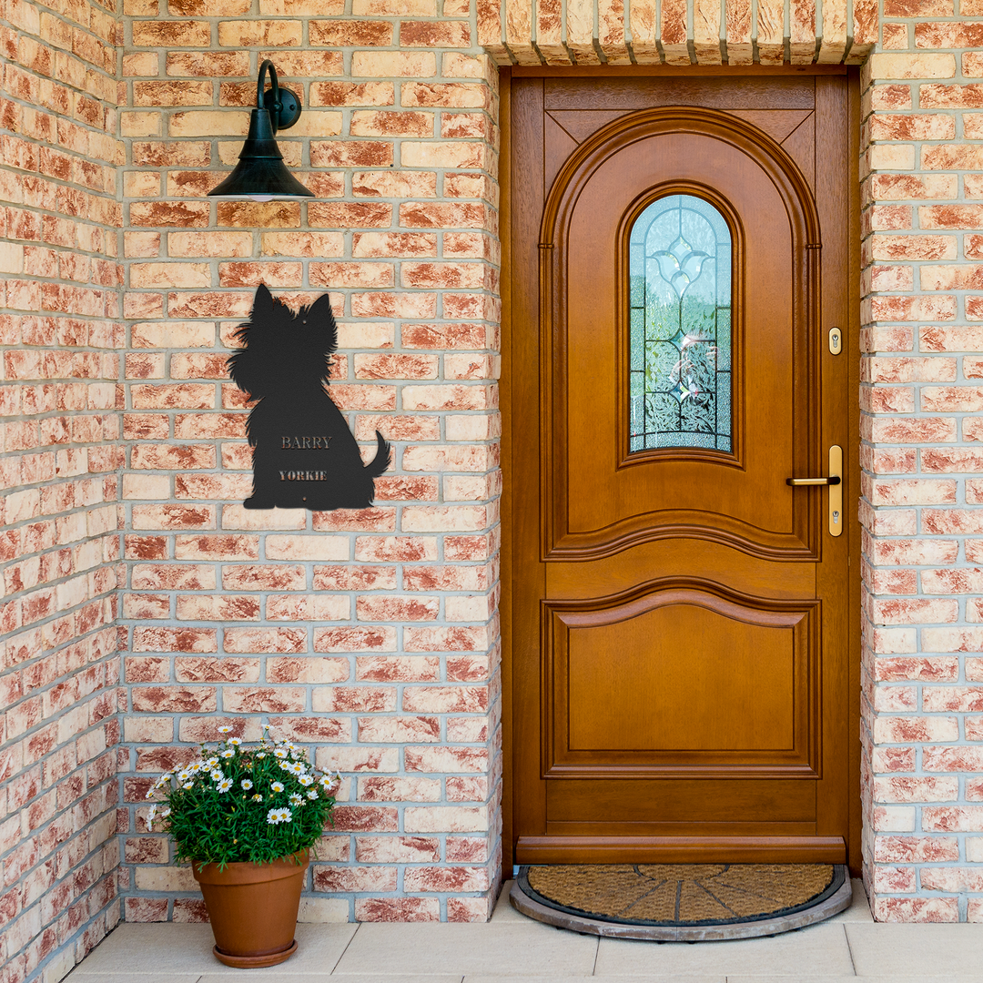Yorkie Metal Wall Art - Custom Dog Silhouette Sign