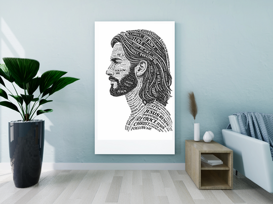 Jesus Typography Religious Canvas Art for Inspiring Spaces - Tailored Wall Expressions