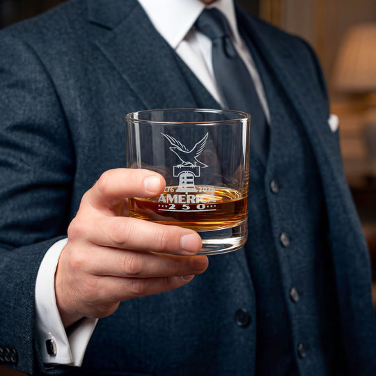 America's 250 Engraved Whiskey Glass — 10.5 oz Commemorative