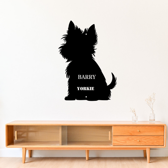 Yorkie Metal Wall Art - Custom Dog Silhouette Sign