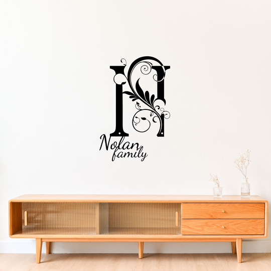 N monogram Personalized Metal Sign - Family Name Wall Art