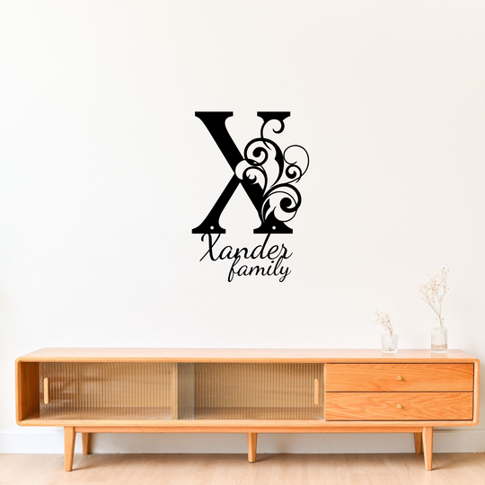 X monogram Personalized Metal Sign - Family Name Wall Art