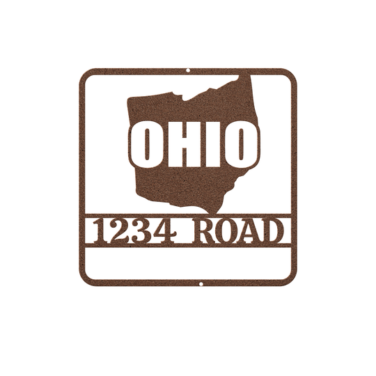 Custom Ohio Address Metal Wall Art for Home Decor