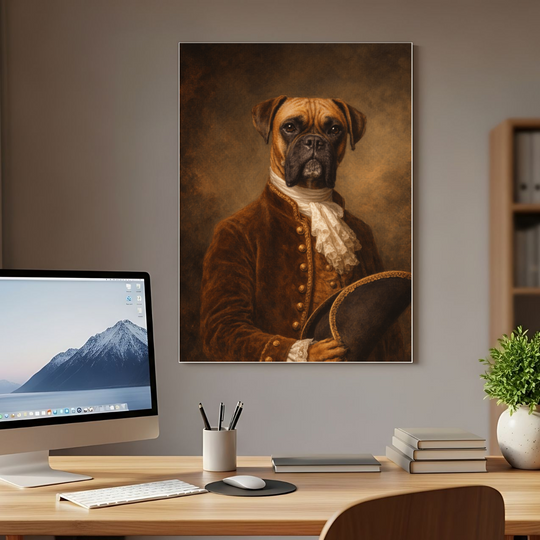 Regal Dog Portrait Canvas - Custom Pet Art Gift