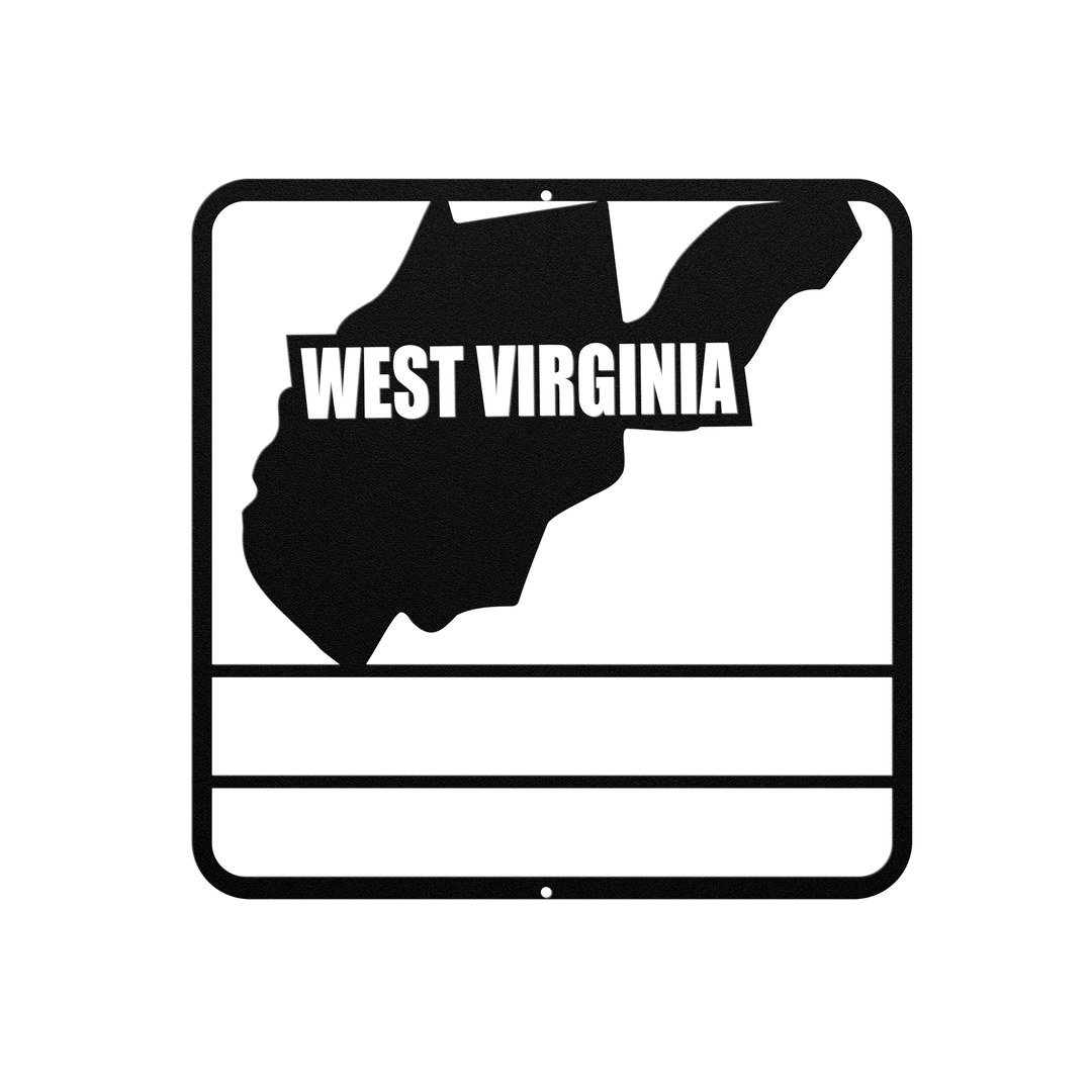 Die-Cut Metal Signs custom map of West Virgina