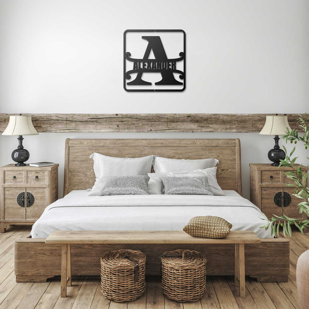 Personalized A  Metal Monogram Sign - Initial Decor