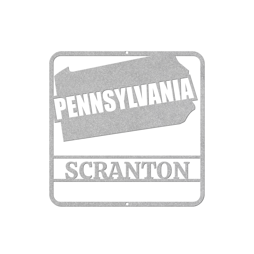 Pennsylvania Custom Steel Outdoor Sign - Personalized Metal Decor