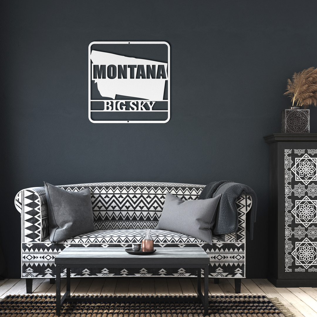 Die-Cut Metal Signs custom map of Montana PERSONALIZED