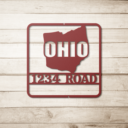 Custom Ohio Address Metal Wall Art for Home Decor