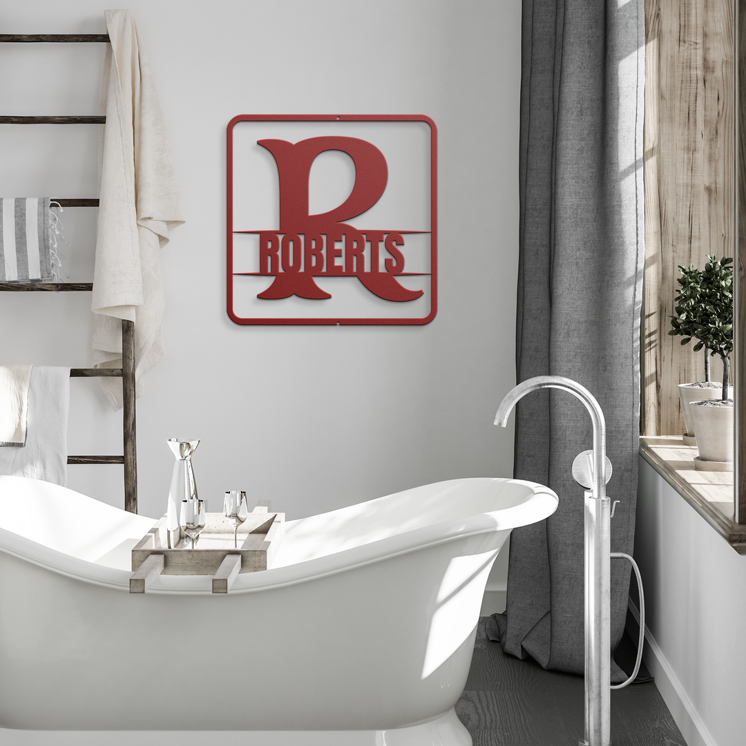 split monogram R personalized