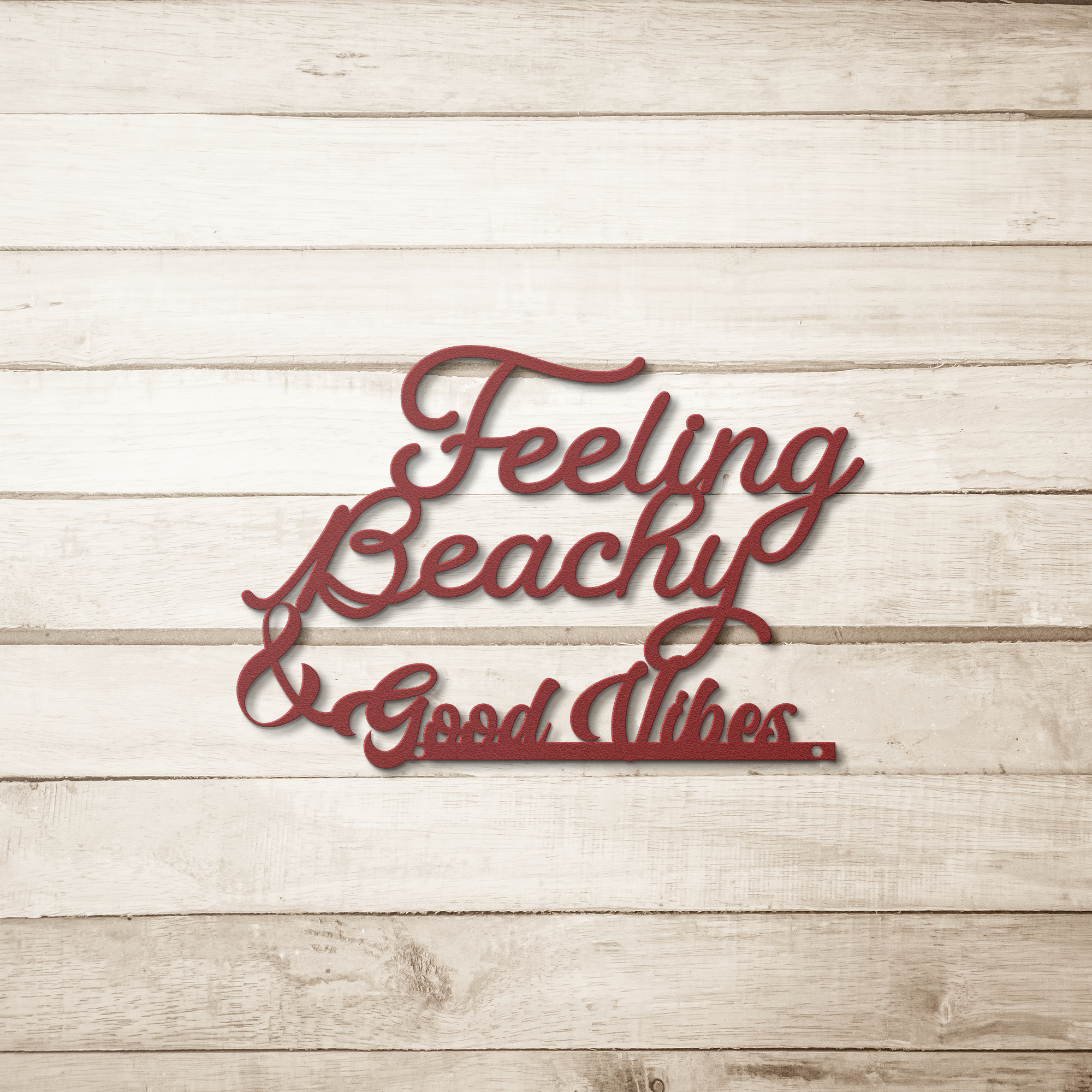 Metal Beach Sign - Coastal Nautical Wall Art Decor - Tailored Wall Expressions