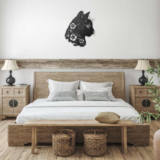 Artistic Cat Metal Wall Art - Indoor Outdoor Decor