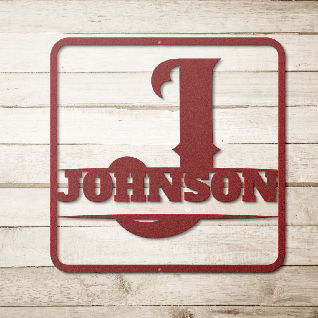 Metal Signs split monogram J PERSONALIZED Wall Art AnywherePOD