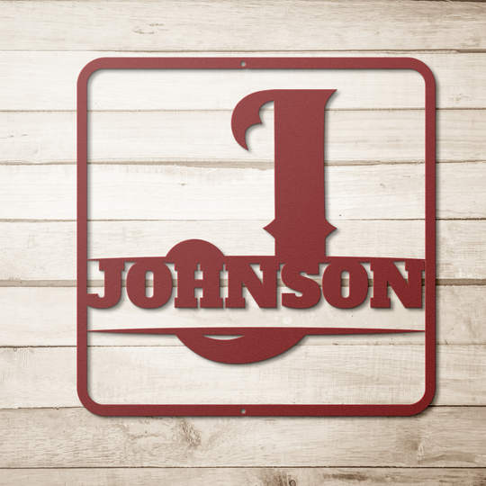 Metal Signs split monogram J PERSONALIZED Wall Art AnywherePOD