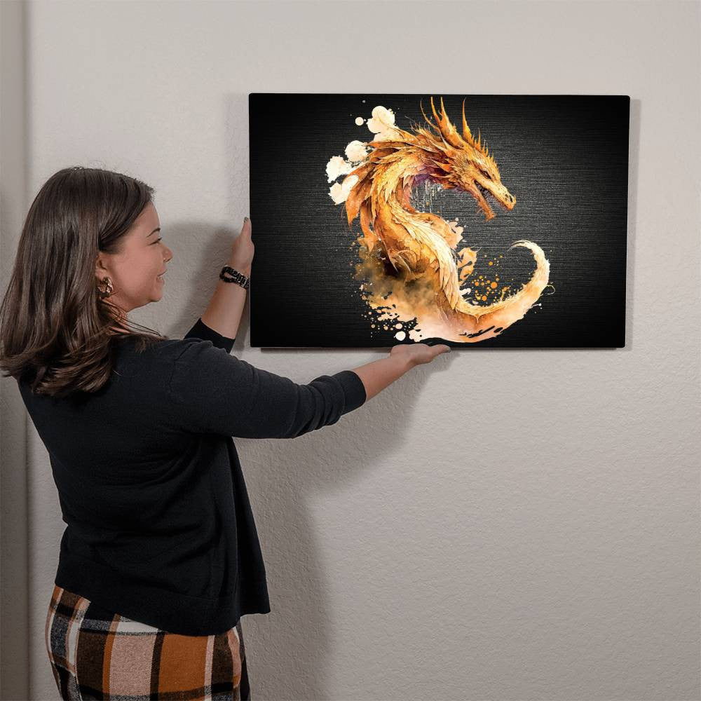 Dragon, Mythical Fantasy High Gloss Metal Art Print