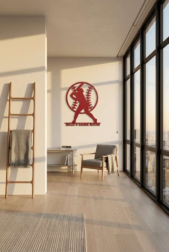 Baseball Metal Wall Art - Personalized Home Decor